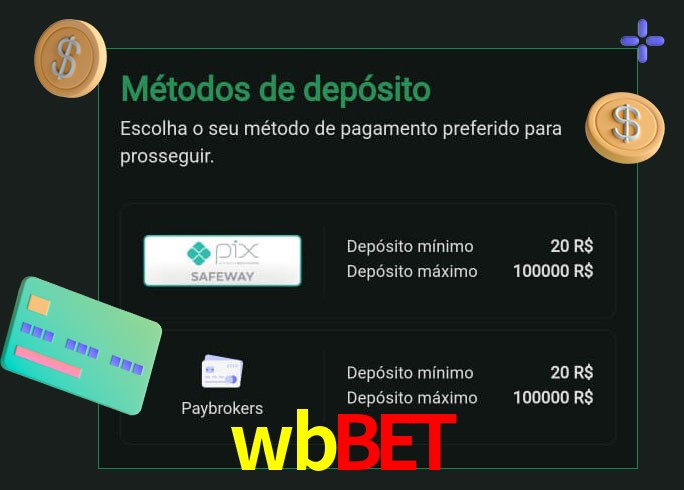 O cassino wbbet oferece uma grande variedade de métodos de pagamento